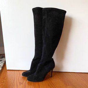 Cole Haan/Nike Air Black knee high suede stretch boots. Size 6.5